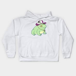 Asexual Pride Cowboy Frog Kids Hoodie